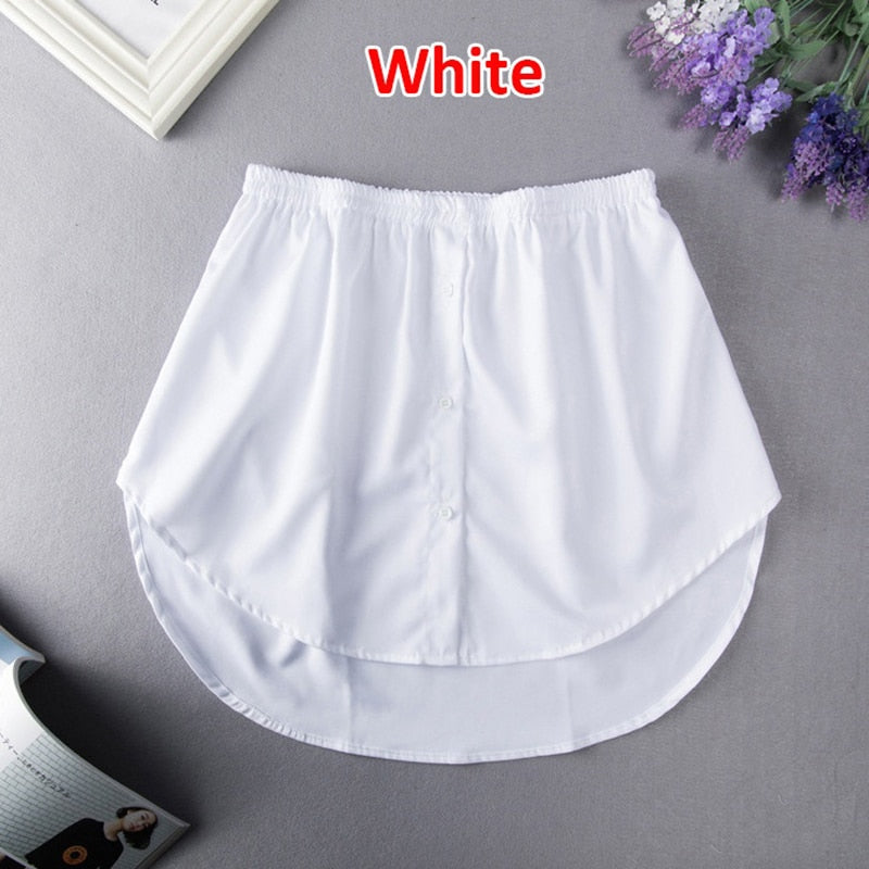 Women Fake Shirt Tail Irregular Skirt Blouse Tail Hem Soft Cotton Detachable Underskirt Casual Skirt Sweater Extender Hemline